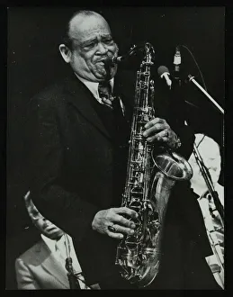 Cobb Collection: Arnett Cobb playing tenor saxophone, Capital Radio Jazz Festival, Knebworth, Hertfordshire