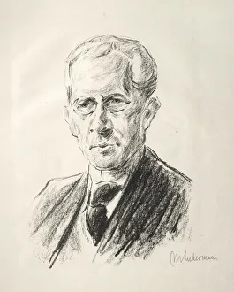 Arno Holz Mappe: Portrait Arno Holz, 1923. Creator: Max Liebermann (German, 1847-1935)