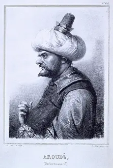Piracy Prints: Aroudj, (Barberousse 1er), 1837. Creator: Charles Etienne Pierre Motte