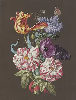 Tulipa Prints: Arrangement of roses (Rosa), tulips (Tulipa)
