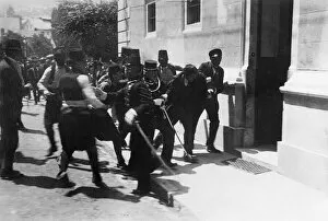 Assassination Gallery: The arrest of the assassin Gavrilo Princip on June 28, 1914, 1914. Creator: Anonymous