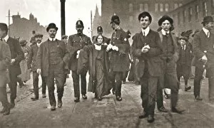 Human Rights Collection: Arrest of Dora Marsden, British suffragette, outside the Victoria University of Manchester, 1909