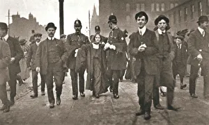 Human Rights Collection: Arrest of Dora Marsden, British suffragette, outside the Victoria University of Manchester, 1909