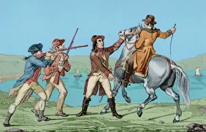 Four People Prints: Arrest of Major Andre, ( (1750-1780) at Tarrytown in 1780