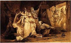 Tsar Boris Godunov Gallery: The Arrest of Marina Mniszech, 1860. Artist: Mikeshin, Mikhail Osipovitsch (1835-1896)