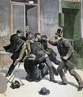 Police Brutality Gallery: The Arrest of Ravachol, 1892. Artist: Francois Claudius Koeningstein