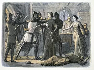 James William Edmund Doyle Gallery: The arrest of Sir Roger Mortimer, Nottingham Castle, 1330 (1864)