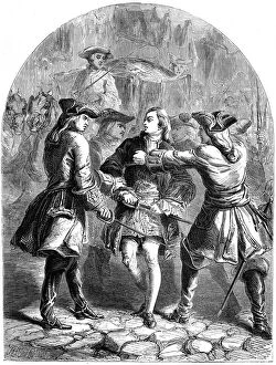 Jacobite Collection: The arrest of the Young Pretender in Paris, 18th century (19th century).Artist: TE Nicholson