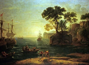 Arrival Gallery: Arrival of Aeneas in Italy, the Dawn of the Roman Empire, (c1620-1680?). Artist: Claude Lorrain