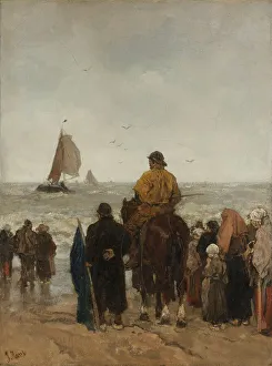 Maris Jacob Henricus Prints: Arrival of the Boats, 1884. Creator: Jacob Henricus Maris