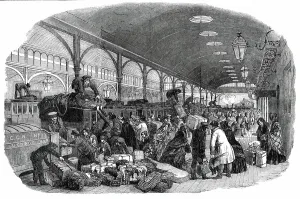 Hamper Prints: Arrival of Christmas Train, Eastern Counties Railway - drawn by Duncan