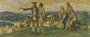 Arrival of Colonel John Donaldson (design for mural). Creator: F. Luis Mora