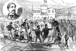 Handshake Prints: Arrival of Colonel Synge at Salonica after his release by the brigands