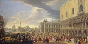 Doges Palace Gallery: The Arrival of the Earl of Manchester in Venice, 1707-1710. Creator: Luca Carlevarijs
