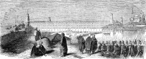 Scutari Istanbul Marmara Turkey Prints: Arrival of English Troops at the Barracks of Selimie, at Scutari, 1854. Creator: Unknown
