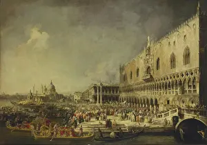 Quai Prints: Arrival of the French Ambassador in Venice, 1727. Creator: Canaletto