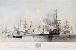British Fleet Gallery: Arrival of General Baraguay D Hilliers at Grengam, 1854. Artist: Brierly, Oswald Walters (1817-1894)