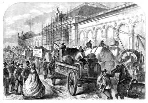 Barrel Collection: Arrival of goods at the International Exhibition Building: a scene in Cromwell-Road, 1862