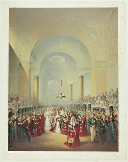 Baxter George Prints: Arrival of Her Most Gracious Majesty at House of Lords to Open First Parliament of her Reign