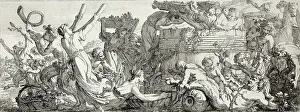Vien Joseph Marie I Prints: Arrival at the Grape Press, plate four of four from Le Travaux de la Vendange
