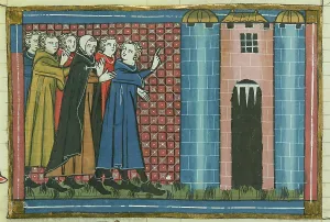 Hospitallers Prints: Arrival of Hospitallers in Baniyas (From Li rommans de Godefroy de Buillon et de Salehadin')