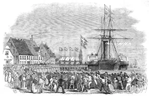 Arrival of the King of Denmark at Flensburg, 1854. Creator: Smyth