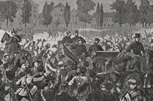 Invader Prints: Arrival of King Wilhelm I of Prussia at Versailles, 1870. Creator: Tomas Carlos Capuz