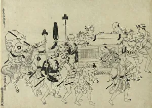 Entourage Prints: Arrival of the Korean Embassy in Edo, c. 1709. Creator: Torii Kiyonobu I
