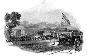 Train Station Gallery: Arrival of Her Majesty at Bruhl, 1845. Creator: Unknown