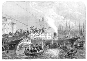 Welcoming Party Prints: Arrival at the military port, Naples