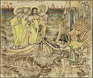 Toorop Jan Prints: The Arrival of the Muses of Art at Architecture, 1890. Creator: Jan Toorop