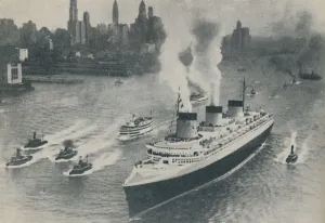 Arrival at New York of the Normandie, 1936