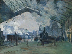 Monet Claude Gallery: Arrival of the Normandy Train, Gare Saint-Lazare, 1877. Creator: Claude Monet