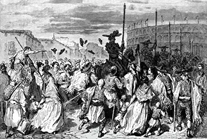 Dore Gustave Prints: Arrival of the Picadors;An Autumn Tour in Andalusia, 1875. Creator: Gustave Doré