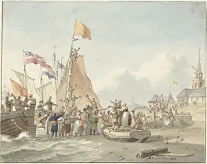 Scheveningen South Holland Netherlands Prints: Arrival of Prince Willem Frederik in Scheveningen