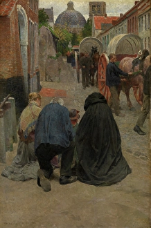 Pilgrimage Prints: Arrival of the Procession, 1903-1905. Creator: Frans van Leemputten