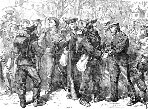 Welcoming Party Prints: Arrival of Prussian sailors at Versailles, 1871. Creator: Unknown