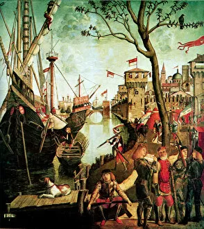 Carpaccio Gallery: Arrival of Saint Ursula in Cologne During the Siege by the Huns (The Legend of Saint Ursula), 1490