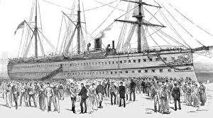 Arrival of the Seventeenth Lancers from India; The Regiment Disembarking from H.M. Troopship Sera Creator: Unknown. Arrival of the Seventeenth Lancers from India; The Regiment Disembarking from H.M. Troopship Sera Creator: Unknown
