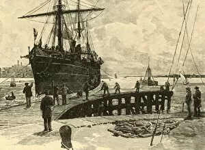Dockers Gallery: Arrival of a Steamer at Southampton Docks, 1898. Creator: Unknown
