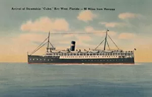 Key West Gallery: Arrival of Steamship Cuba. Key West, Florida - 90 Miles from Havana, c1940s