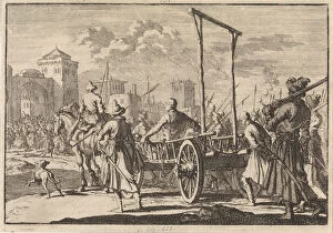Cossack Rebellion Gallery: Arrival of Stepan Razin and his brother Frol in an iron cage in Moscow, 1671, 1698