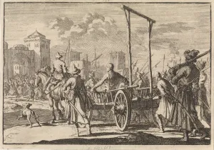 Cossack Rebellion Gallery: Arrival of Stepan Razin and his brother Frol in an iron cage in Moscow, 1671, 1698