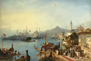 Abdul Mejid I Collection: The Arrival Of Sultan Abdulmecid At The Nusretiye Mosque, 1842. Artist: Jacobs, Jacob (1812-1879)