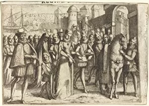Habsburg Collection: Arrival at Valencia [recto], 1612. Creator: Jacques Callot