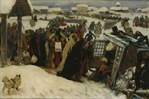 Corrupt Gallery: Arrival of a voivode, 1907. Artist: Ivanov, Sergei Vasilyevich (1864-1910)