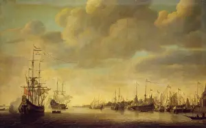 Marine Prints: Arrival of William of Orange in Rotterdam, 1642. Creator: Simon de Vlieger