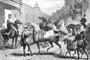 Ponies Prints: Arrivals for the Horse Show at the Agricultural Hall, Islington, 1865. Creator: Unknown