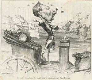 Commissioner Prints: Arrivée en Alsace du commissaire... 19th century. Creator: Honore Daumier
