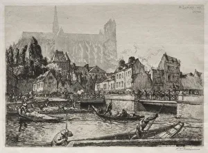 Arrivees des Legumes-Amiens, 1907. Creator: Auguste Louis Lepere (French
